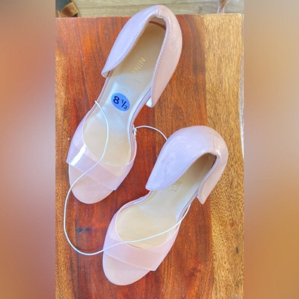 Nine West stiletto clear open toe heels